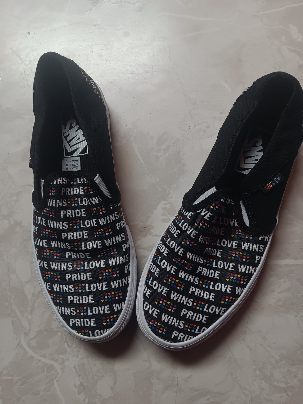 Vans Classic Slip-On "Love Wins" Pride Sneakers - Black
